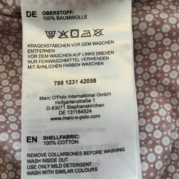 Marc O'Polo Burgundy dot European Dress Shirt (M) - Picture 4 of 4